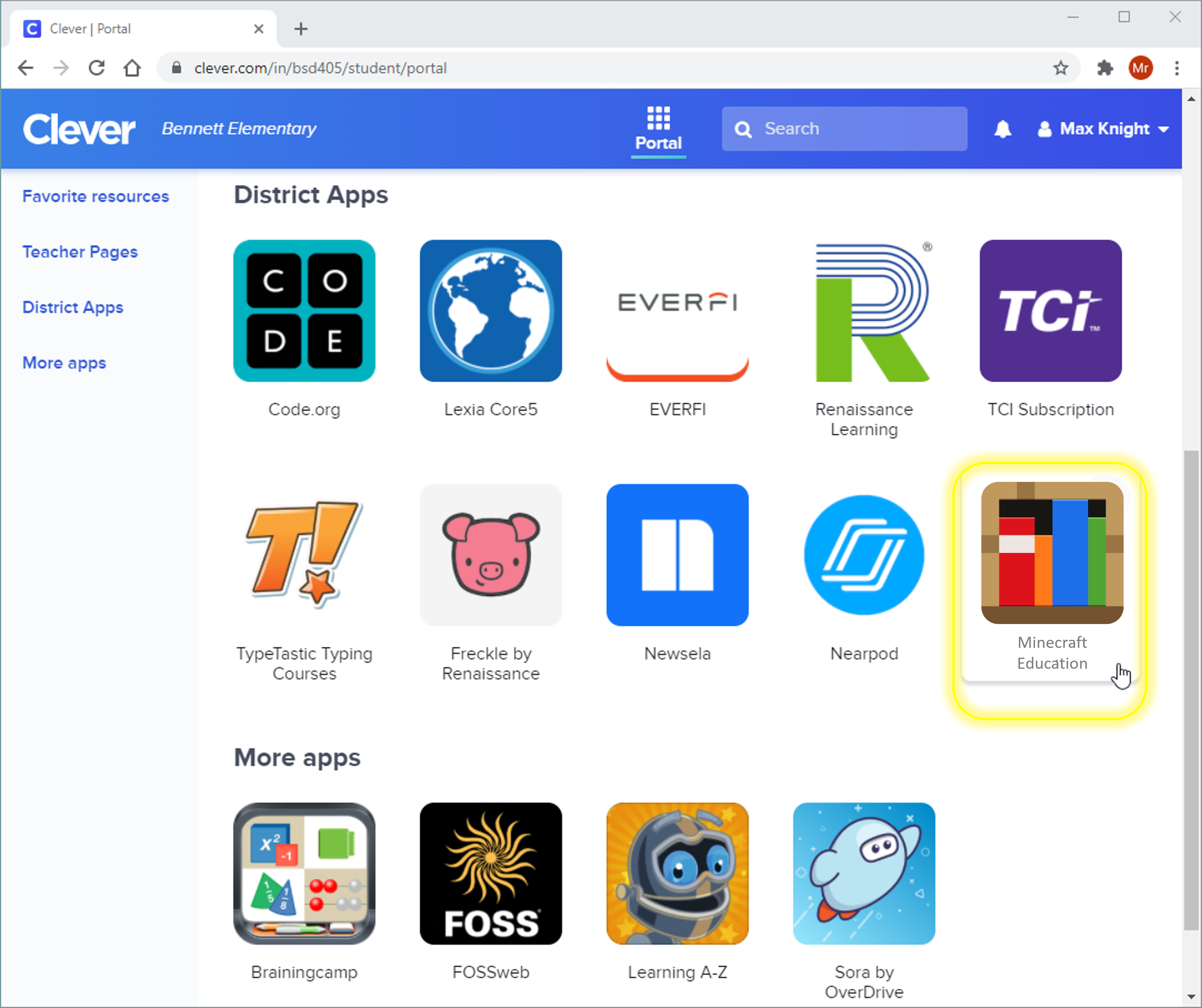 Minecraft Education in digital learning portal.png